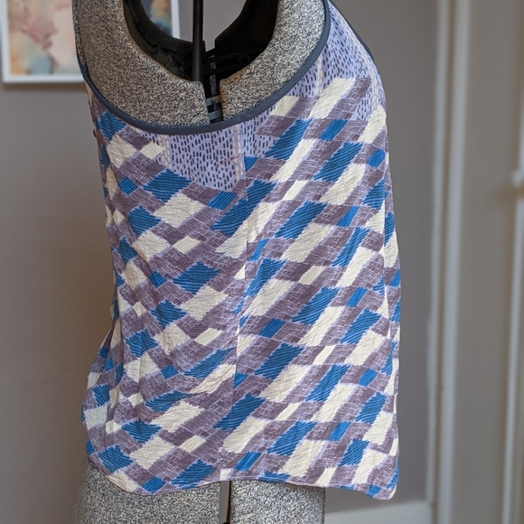 Kimchi Blue Urban Outfitters - Blue and purple flowy 100% silk tank top - Picture 5 of 7